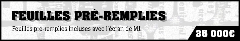 Feuilles de prime pré-remplies