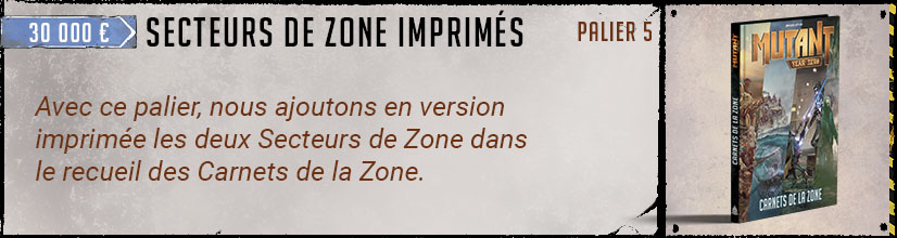 5e palier - Secteurs de Zone imprimés
