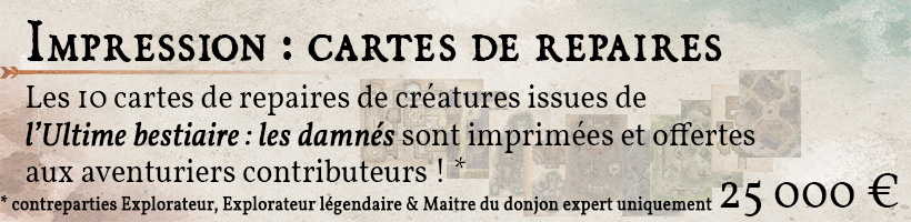 Les 10 cartes de repères L'ultime bestiaire : les damnés