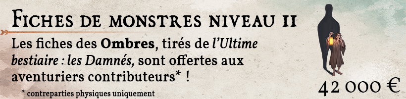 3 fiches de monstre ombres