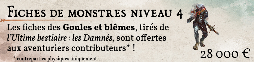 14 fiches de monstre Goules et blêmes