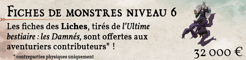 15 fiches de monstre liches