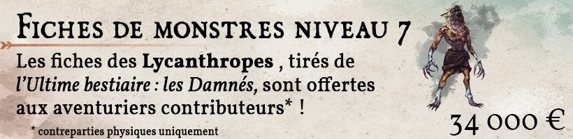 8 fiches de monstre lycanthrope
