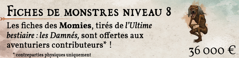 17 fiches de monstre momies