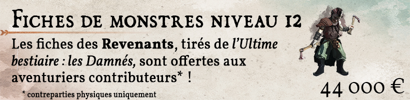 4 fiches de monstre Revenants