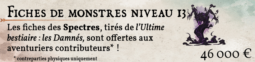 5 fiches de monstre spectres