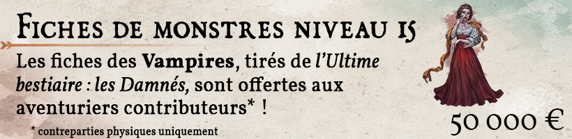 6 fiches de monstre vampires