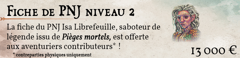 Une fiche PNJ Isa Librefeuille