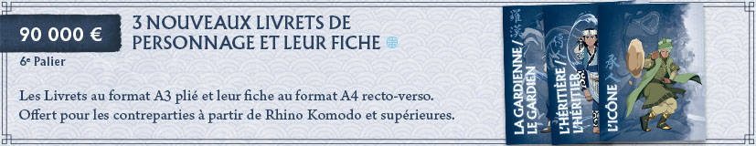 6e palier - 3 nouveaux Livrets de personnage et leur fiche