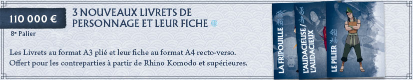 8e palier - 3 nouveaux Livrets de personnage et leur fiche