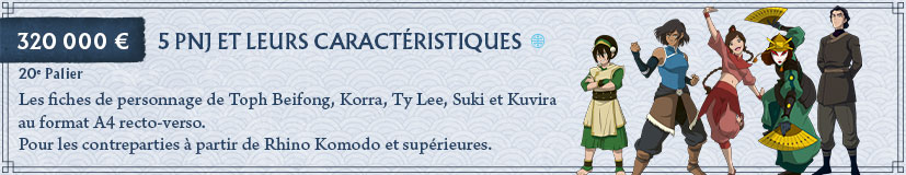 20e palier - Nouvelles fiches de 5 PNJ