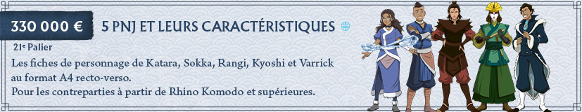 21e palier - Nouvelles fiches de 5 PNJ