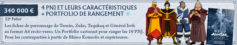 22e palier - Nouvelles fiches de 4 PNJ et portfolio de rangement