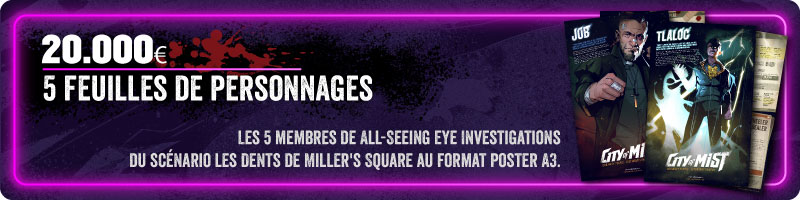 5 feuilles de personnages prêts à jouer au format A3