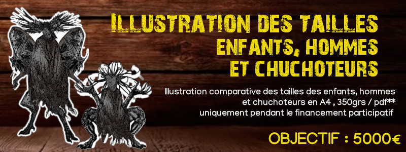 Illustration des tailles des hommes, chuchoteurs imprimée