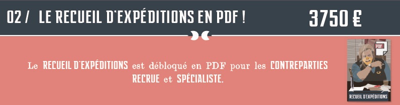 Palier 2 : Recueil d'Expeditions + Rabats LDB