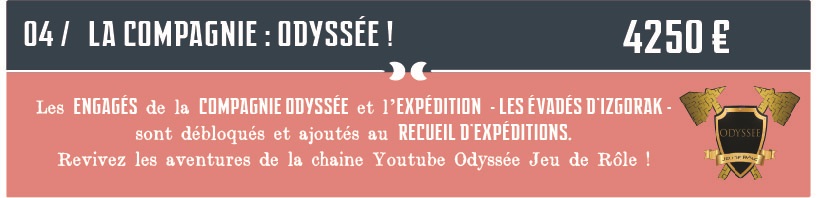 Palier 4 : Compagnie Odyssée jeu de role