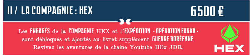 Palier 11 : +4 pages pour Guerre Boréenne (Hex jdr)