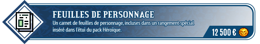 Feuilles de Personnage