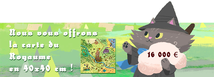 Nous vous offrons la carte du Royaume des chats au format 40 x 40 cm