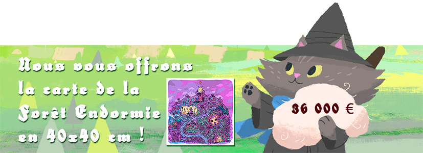 Nous vous offrons la carte de la Forêt Endormie au format 40 x 40 cm