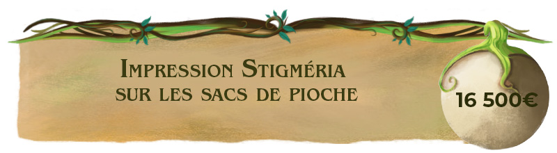 Impression Stigméria sur les sacs de pioche