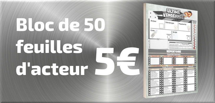 Bloc de 50 feuilles d'acteur