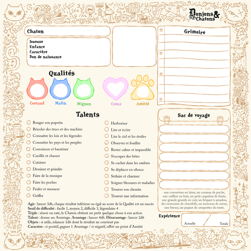 Bloc de 20 feuilles de Chatons