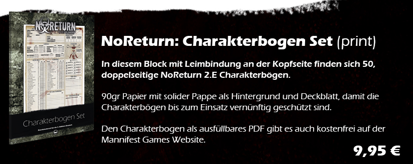 NoReturn 2.E Charakterbogen Set