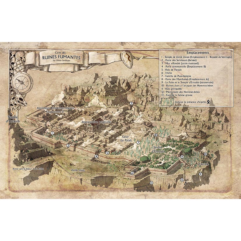 Carte en tissu : Les Ruines Fumantes (64x80 cm)