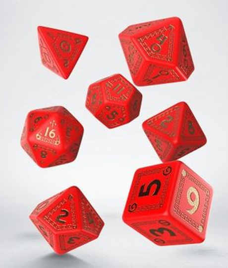 Set de dés : set de 7 dés rouge & or