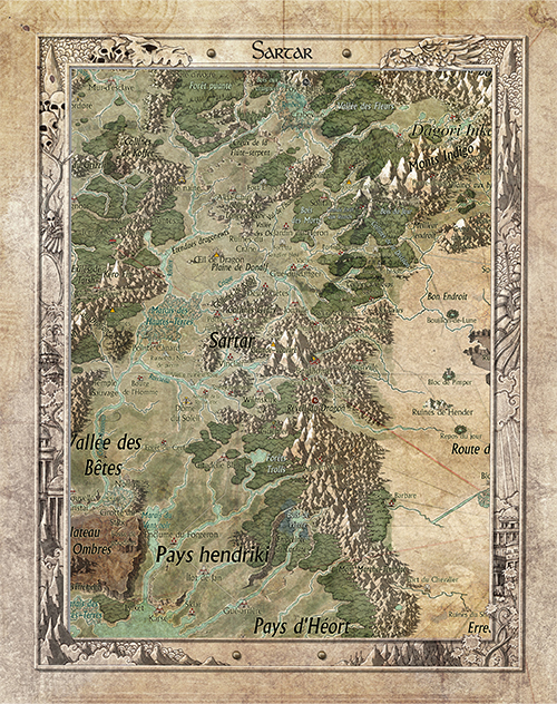 Carte en tissu : Sartar (64x80 cm)