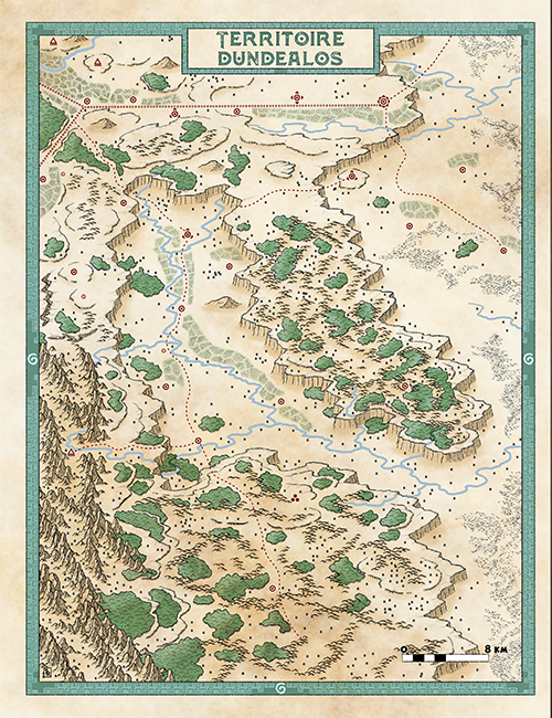 Carte en tissu : Territoire Dundéalos (64x80 cm)