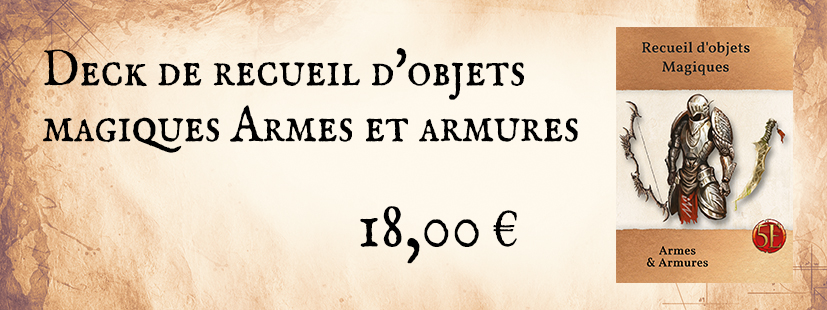 Deck de recueil d'objets magiques Armes et armures