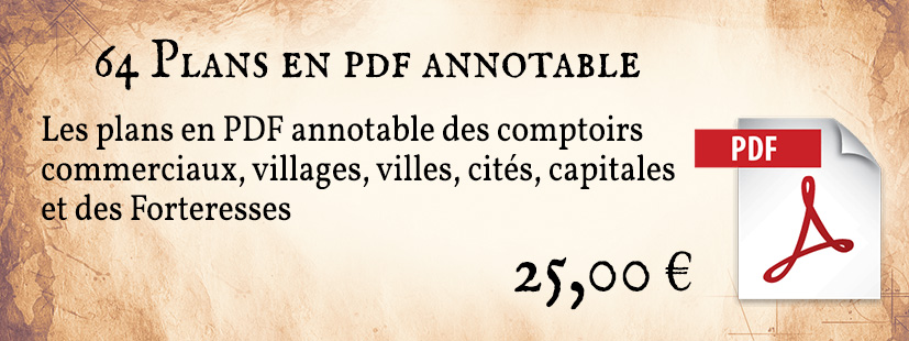 PDF plan annotable comptoirs, villages, capitales cités, villes, forteresses, châteaux et donjons