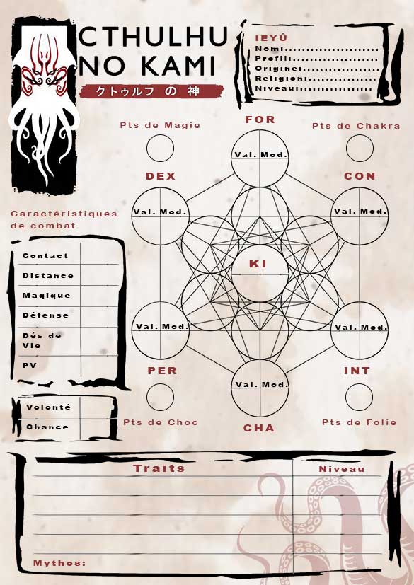 Bloque 30 fiches de personnages