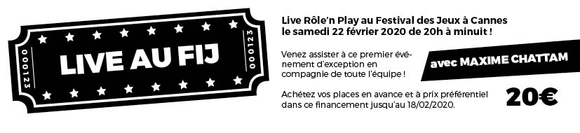 Ticket pour le live du FIJ de Cannes le samedi 22 février.
