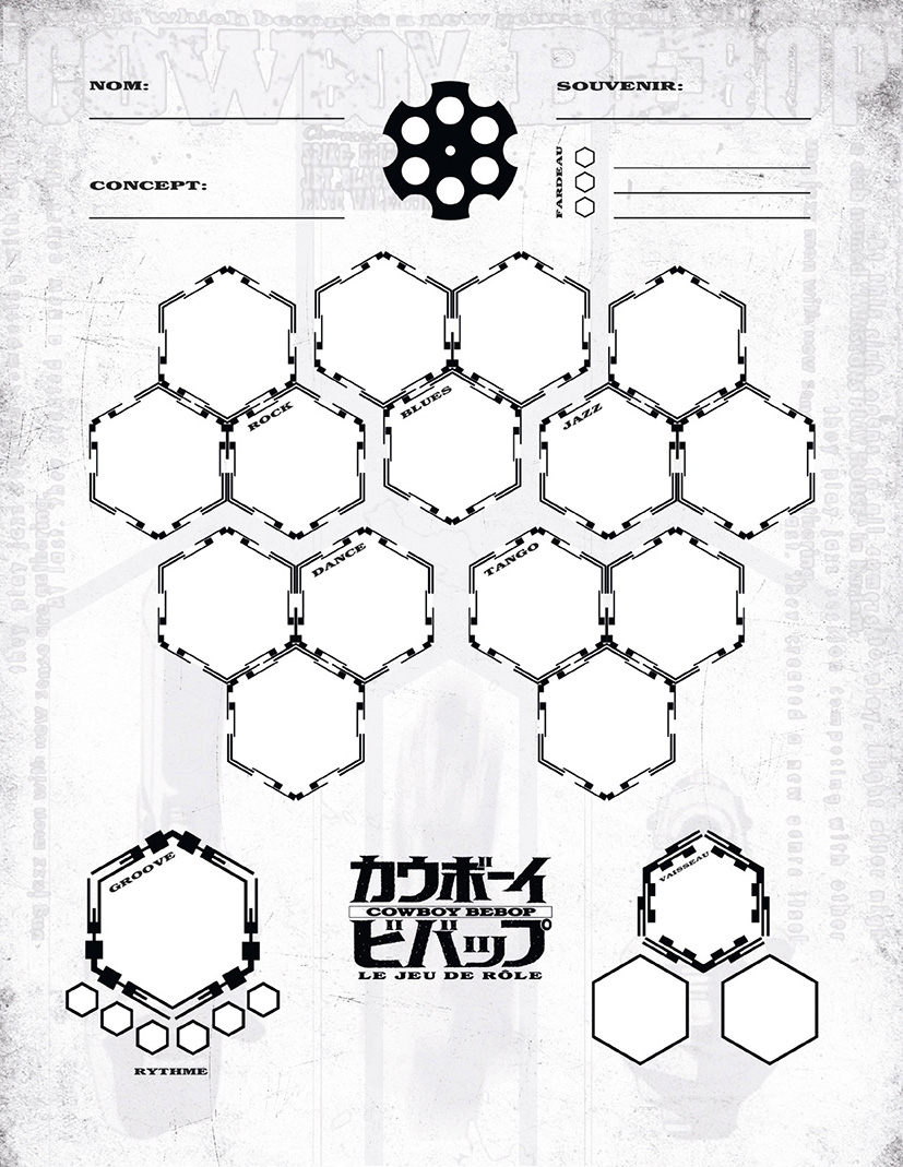 Cowboy Bebop le jeu de rôle - Fiche de personnage et de session