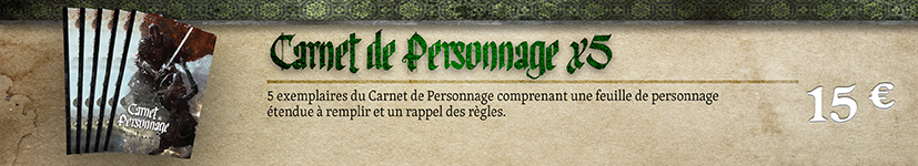 Carnet du Personnage x5