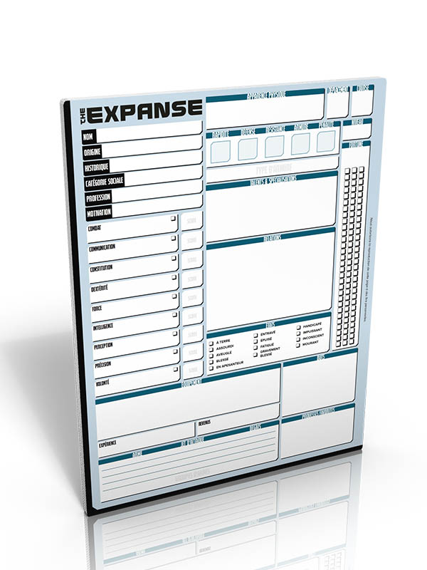 The Expanse - Bloc de 24 feuilles de personnage vierges supplémentaires