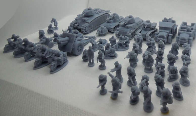 WW2 - French army - Full 3D STL Pack in 15mm for EHB