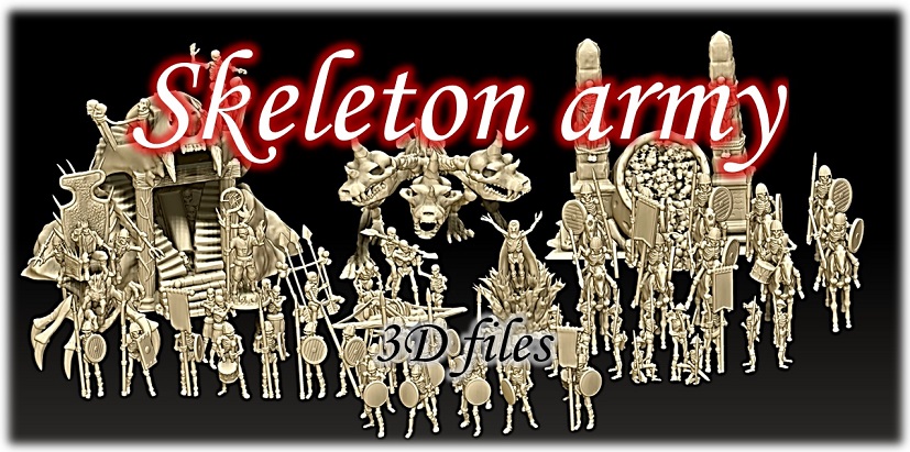 MEDFAN - Skeleton army - Full 3D STL Pack in 15mm for EHB