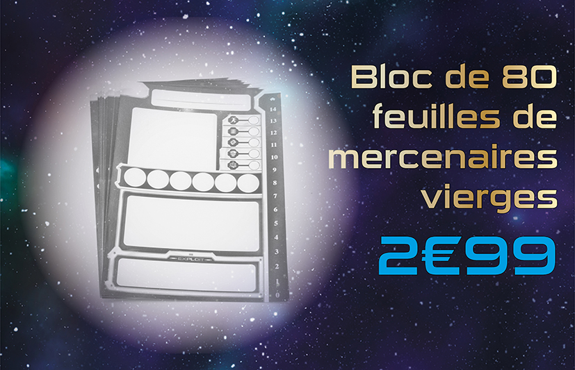 Bloc de feuilles de mercenaires vierges supplémentaire.