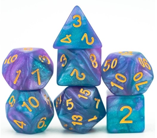 Set de 7 dés Nébuleuse Dorée (prix normal 9 €)