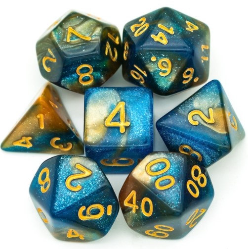 Set de 7 dés Océan Doré (prix normal 9 €)