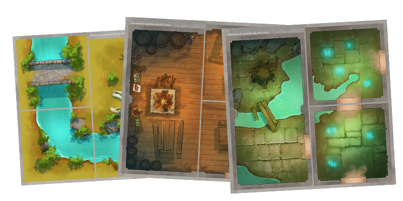 Tuiles x12 (24 lieux) Adventures in Austerion (tuiles Kickstarter)