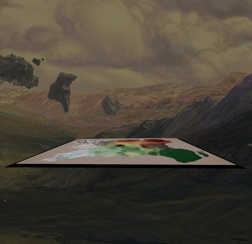 Carte papier A3 du monde d'Elestria