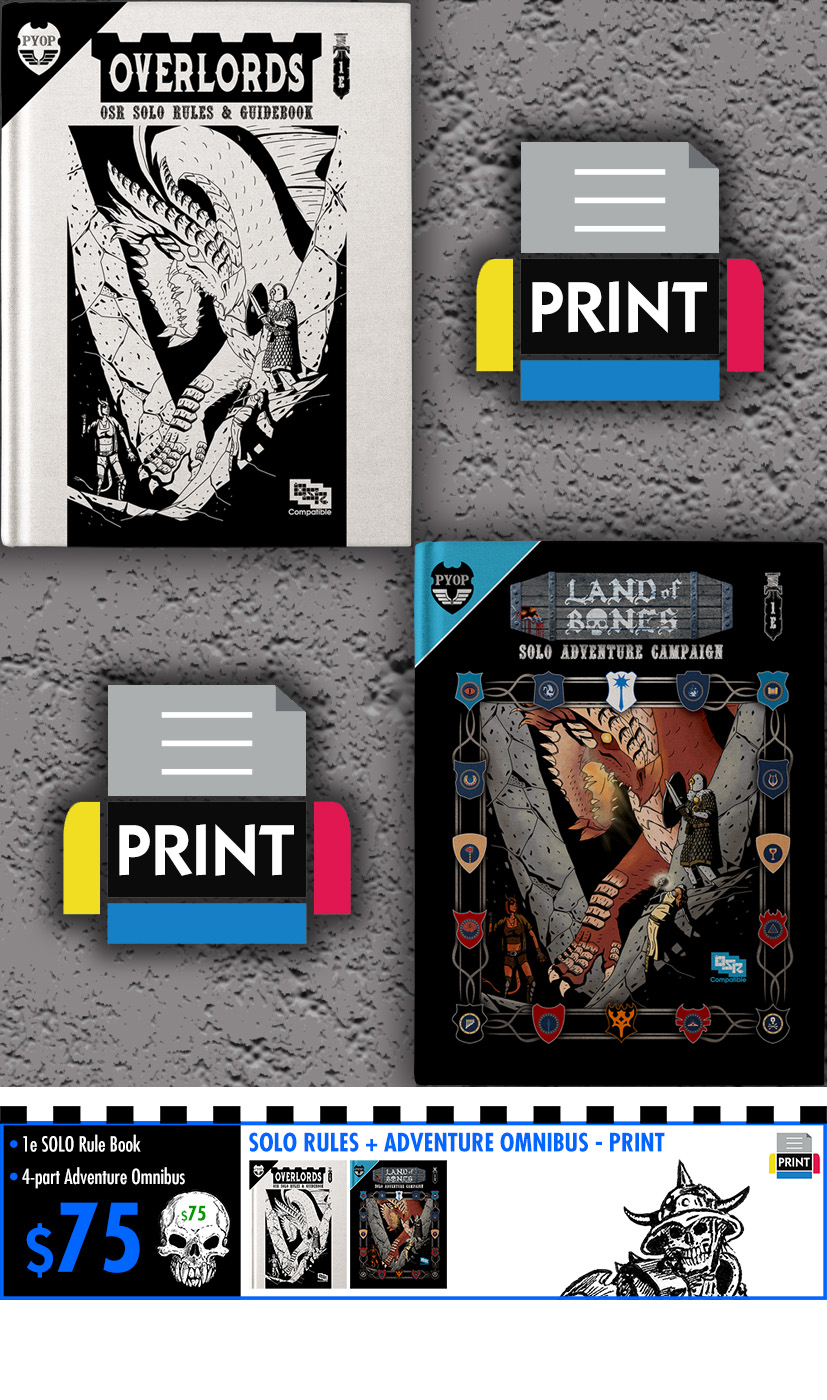 $75 - SOLO RULES + ADVENTURE OMNIBUS - PRINT - Save $5