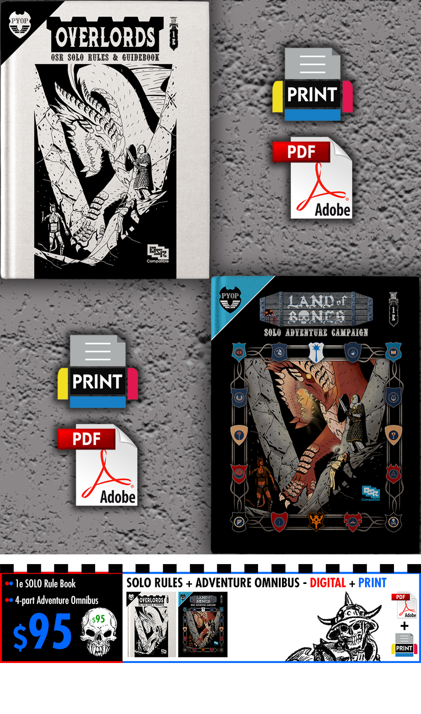 $95 - SOLO RULES + ADVENTURE - PRINT + DIGITAL - Save $10