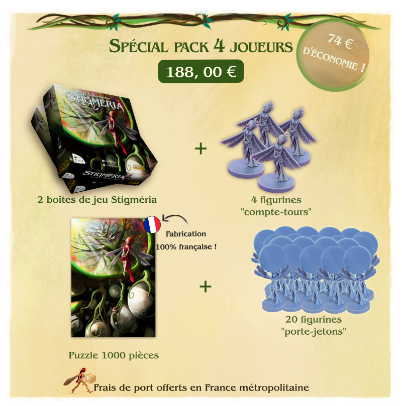 Pack Spécial 4 joueurs - Sans le tirage d'art - 74 € d'économie